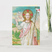 De gerezen Christus met Butterflies Pasen Kaart (Voorkant)