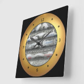 De gerolde V.S. Currency~Silver Vierkante Klok (Hoek)