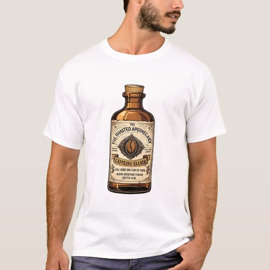 De Geroosterde Apothekerscafeïne Elixir Antieke Me T-shirt (Voorkant)