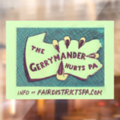 De Gerrymander schaadt PA-cling-art Raamsticker (Vel 2)