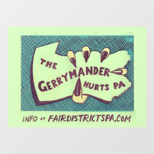De Gerrymander schaadt PA-cling-art Raamsticker (Vel)