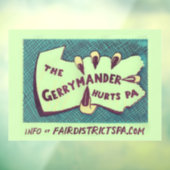 De Gerrymander schaadt PA-cling-art Raamsticker (Vel 3)