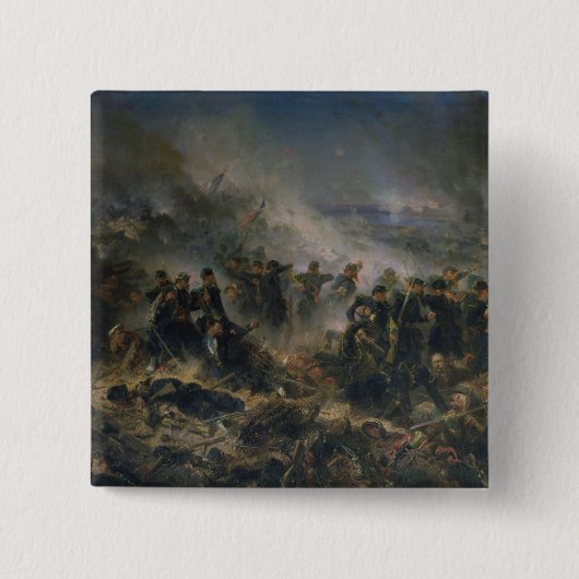 De Gervais Battery op de Siege van Sebastopol Vierkante Button 5,1 Cm (Voorkant)