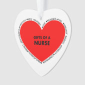 De geschenken van een Nurse Heart Shaped Ornament (voorkant)