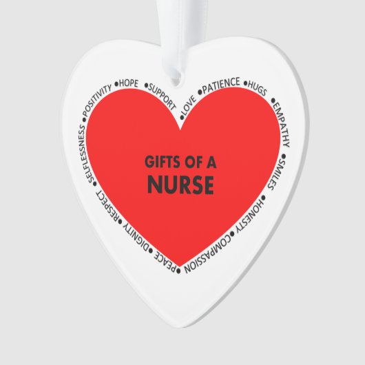 De geschenken van een Nurse Heart Shaped Ornament (voorkant)