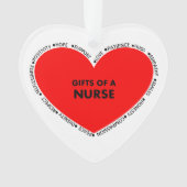 De geschenken van een Nurse Heart Shaped Ornament (voorkant)