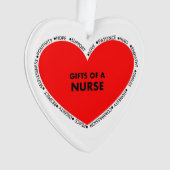 De geschenken van een Nurse Heart Shaped Ornament (voorkant)