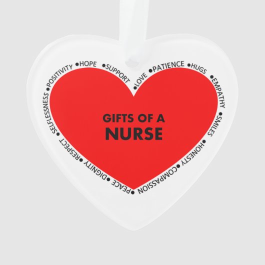 De geschenken van een Nurse Heart Shaped Ornament (achterkant)