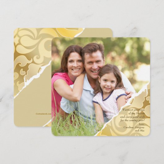 De gescheurde Kaart van de Vakantie van de Foto (Voorkant / Achterkant)