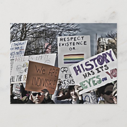 De geschiedenis heeft zijn ogen op u gericht briefkaart (Voorkant)