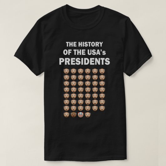 De geschiedenis van de Amerikaanse Presidenten Emo T-shirt (Design voorkant)