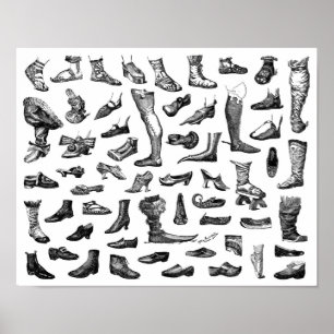 De geschiedenis van schoenen poster