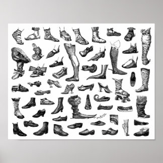 De geschiedenis van schoenen poster