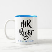 De Geschikte Man Zijn Naam Pret Tweekleurige Koffiemok (Links)
