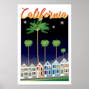 De geschilde dames 's nachts San Francisco Poster