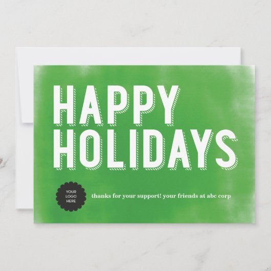 De geschilderde Groene Vlakte van het Vakantie Feestdagenkaart (Voorkant)