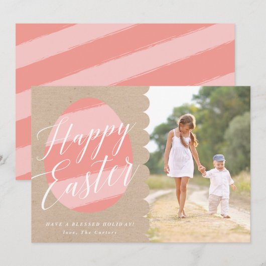 De geschilderde Kaart van Pasen van de Foto van (Voorkant / Achterkant)