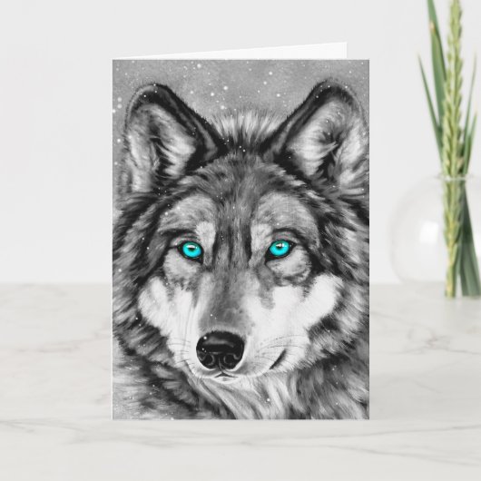 De geschilderde Kerstkaart van Grayscale van de Feestdagen Kaart (Voorkant)