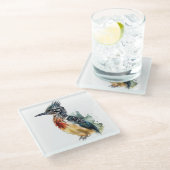 De geschilderde loper, Waterverf Roadrunner Glazen Onderzetter (Schuin)