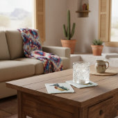 De geschilderde loper, Waterverf Roadrunner Glazen Onderzetter