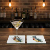 De geschilderde loper, Waterverf Roadrunner Glazen Onderzetter