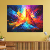 De geschilderde piramide canvas afdruk (Insitu (Woonkamer))