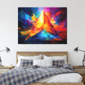 De geschilderde piramide canvas afdruk (Insitu (Slaapkamer))