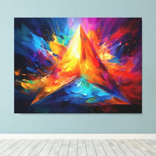 De geschilderde piramide canvas afdruk (Insitu (Houten vloer))