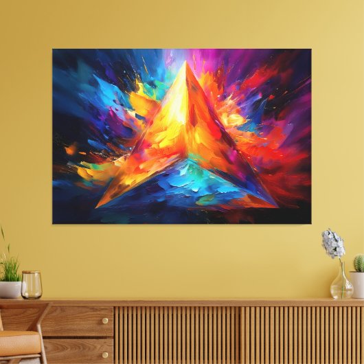 De geschilderde piramide canvas afdruk (Insitu (Woonkamer))
