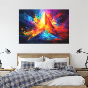 De geschilderde piramide canvas afdruk