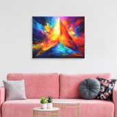 De geschilderde piramide canvas afdruk (Insitu (Woonkamer))