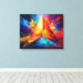 De geschilderde piramide canvas afdruk (Insitu (Houten vloer))