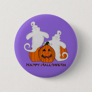 De gesneden Button van Halloween van de Pompoen en
