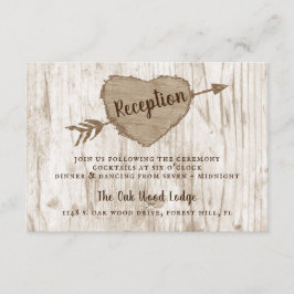 De gesneden hart boom bruiloft Collectie receptie Informatiekaartje