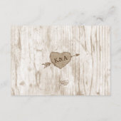 De gesneden hart boom bruiloft Collectie receptie Informatiekaartje (Achterkant)