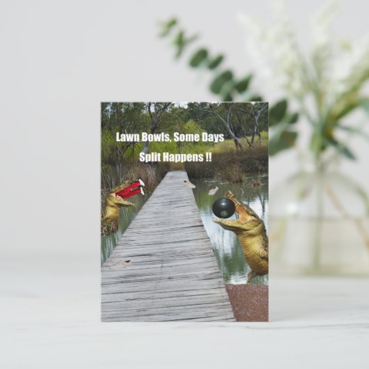 De gespleten Bowls van Lawn Australië gebeurt, Bri Briefkaart (Staand voorkant)