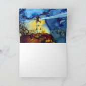 De gespleten Vuurtoren van de Rots bij Nacht Kaart (Binnen)