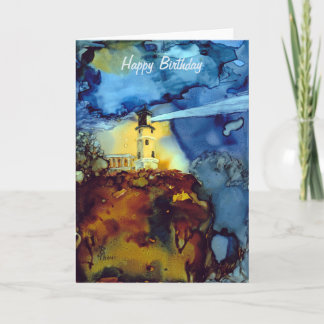 De gespleten Vuurtoren van de Rots bij Nacht Kaart