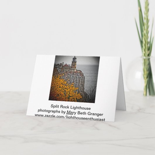 De gespleten Vuurtoren van de Rots in Herfst Kaart (Achterkant)