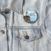 De gespleten Vuurtoren van de Rots Ronde Button 5,7 Cm (In situ)