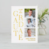 De gestapelde Folie van het Charm Afstuderen kondi Folie Uitnodiging (Staand Voorkant)
