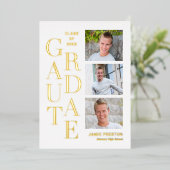 De gestapelde Folie van het Charm Afstuderen kondi Uitnodiging (Staand Voorkant)