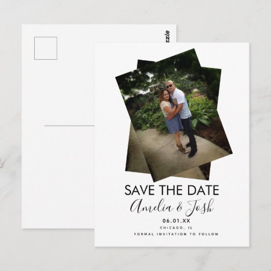 De gestapelde Fotografie sparen het Briefkaart van (Voorkant / Achterkant)