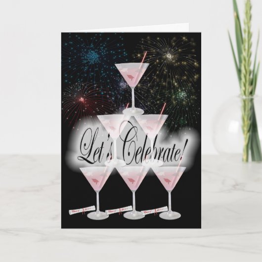 De gestapelde Roze Uitnodiging van het (Voorkant)