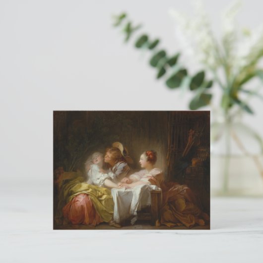 De gestolen kus - Jean Honoré Fragonard Briefkaart (Staand voorkant)
