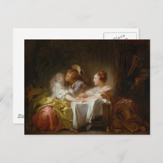 De gestolen kus - Jean Honoré Fragonard Briefkaart (Voorkant / Achterkant)