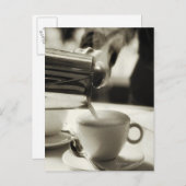 De/gestoomd kunst die van verse koffie maken briefkaart (Voorkant / Achterkant)