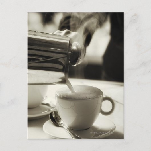 De/gestoomd kunst die van verse koffie maken briefkaart (Voorkant)