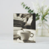 De/gestoomd kunst die van verse koffie maken briefkaart (Staand voorkant)