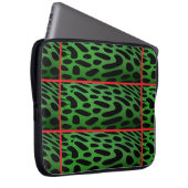 De gestreepte groene luipaard computer elektronica laptop sleeve (Voorkant Rechts)